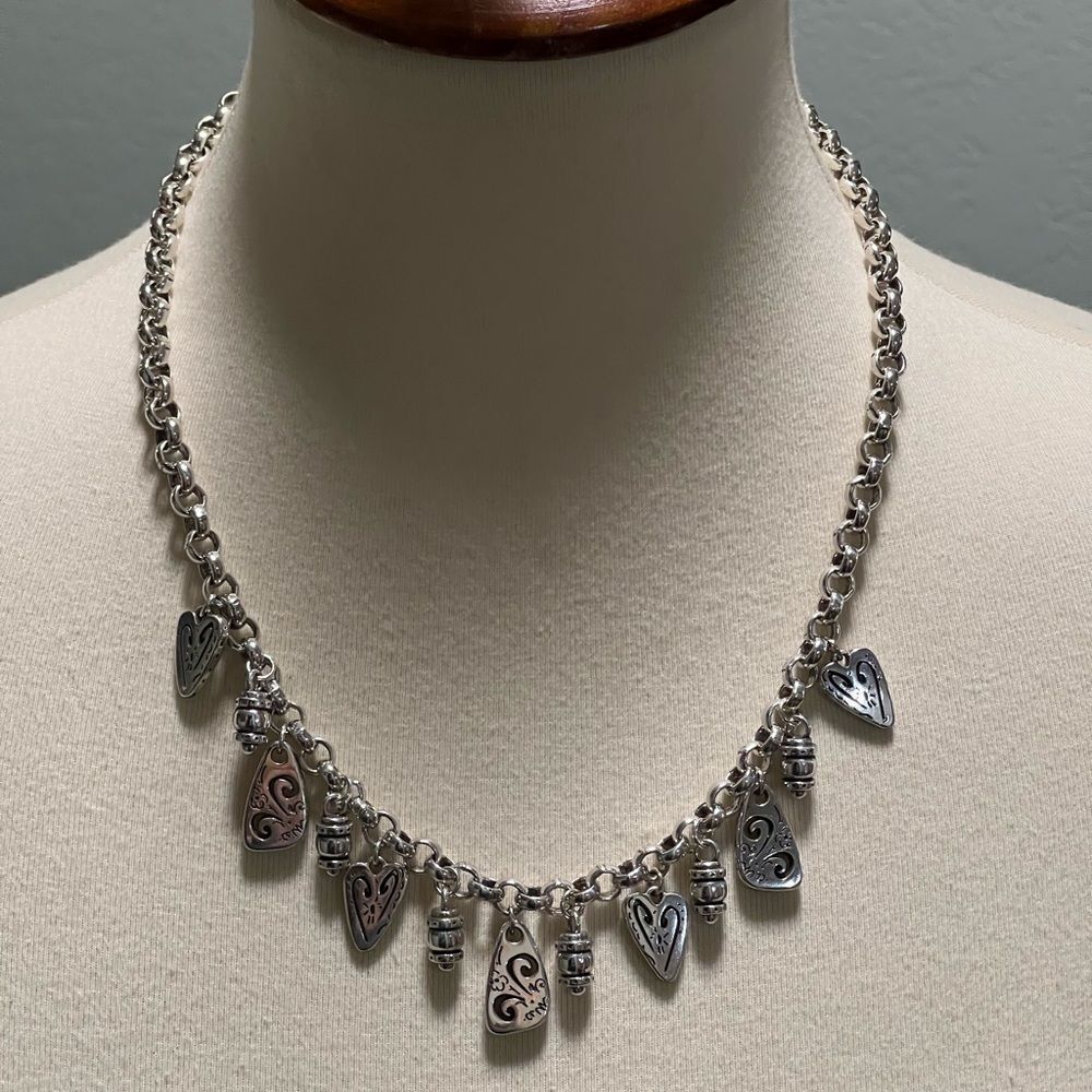 NWOT Brighton Brazilian Silver Heart Charm Necklace #BJNK